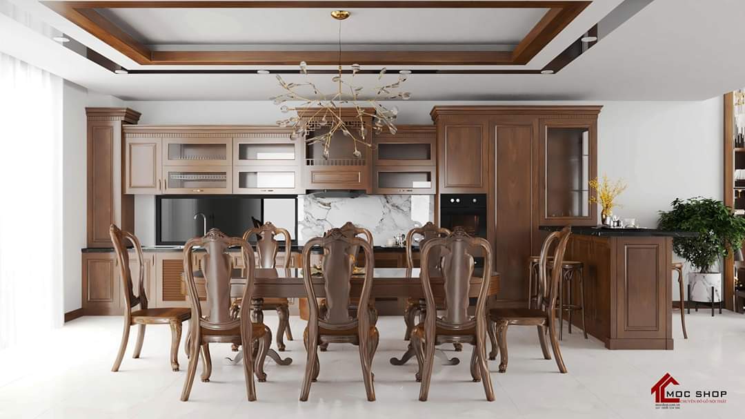 BÁO GIÁ THIẾT KẾ THI CÔNG TRU BẾP GỖ TỰ NHIÊN 